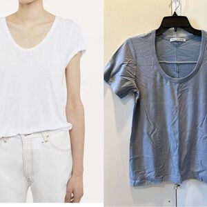 Alexander Wang T Short Sleeve Scoop T-shirt in dusty blue XS